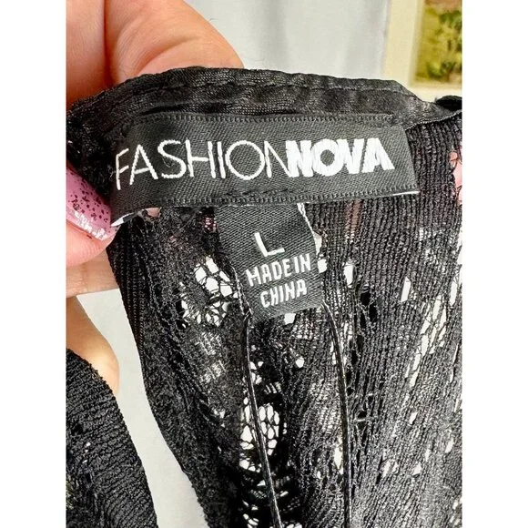 NWT Fashion Nova Lace and Cargo Jumpsuit Large - Picture 8 of 9